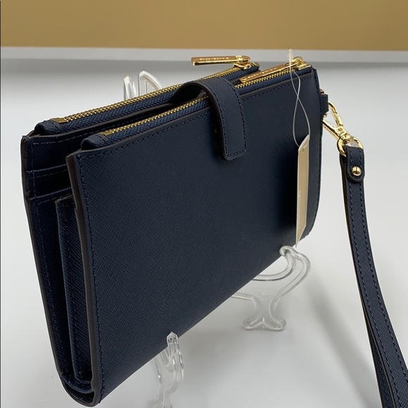 MICHAEL KORS LG DOUBLE ZIP WRISTLET NAVY - Picture 9 of 16